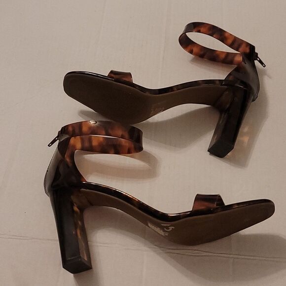 NEW INC TRANSLUCENT STRAPS ANKLE STRAP MAKENNA SQUARE TOE BLOCK HEEL SANDAL - Picture 12 of 16